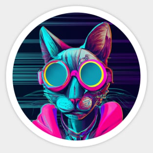 Cyberpunk cat Sticker